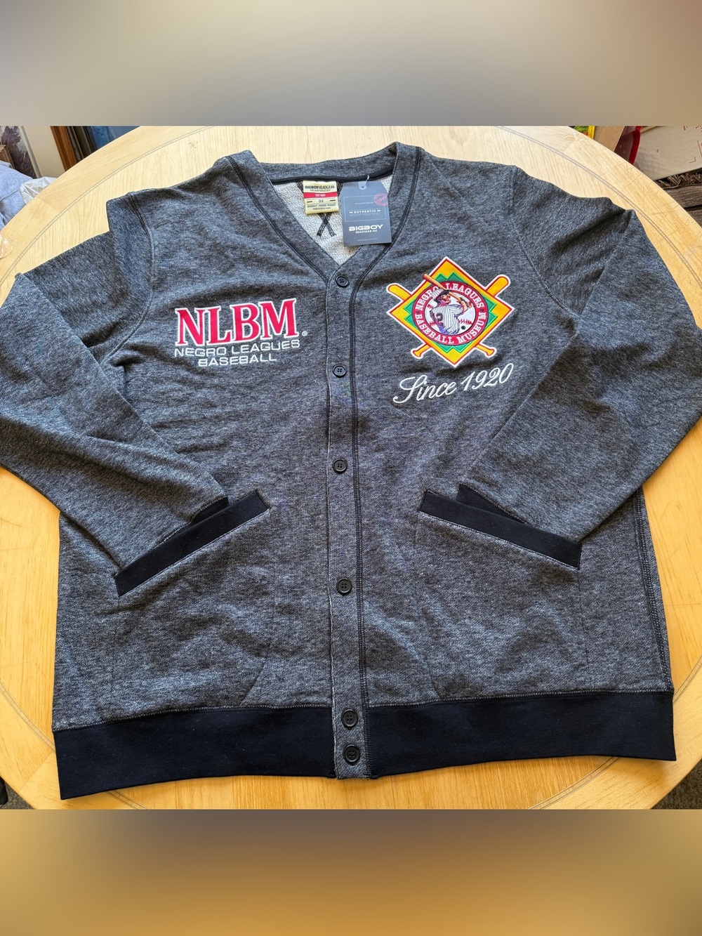 BigBoy Headgear NLBM Negro Leagues Baseball Museum Cardigan 3X NWT
